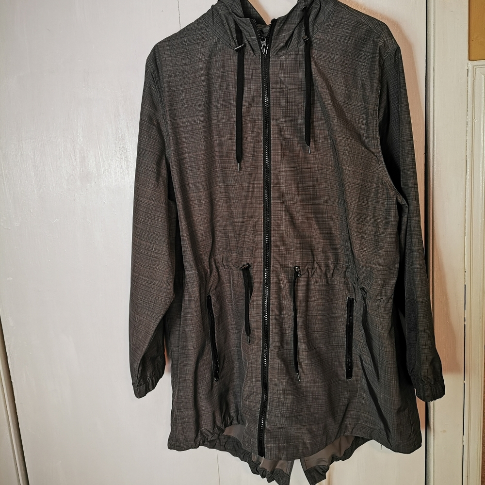 Women's Gray Hooded Anorak Jacket